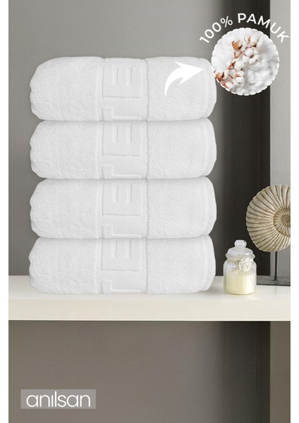 4'lü Hotel Banyo Havlusu - 70 x 140 cm , 490 Gr, Pamuk, Spa ve Otel Havlusu, Günlük Kullanıma Uygun