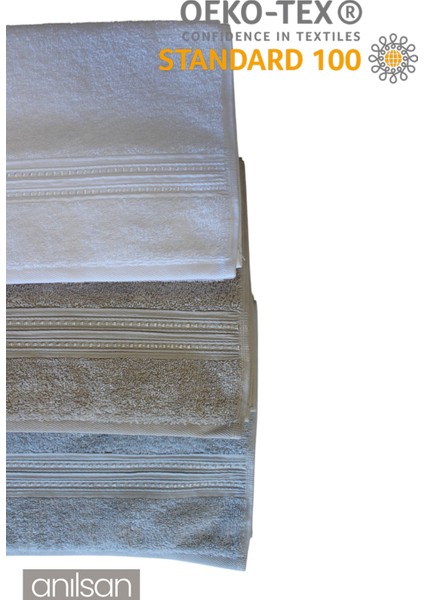 4'lü Boncuk Gri El Havlusu - 50 x 90 cm , 225 Gr, Pamuk, Spa ve Otel Havlusu, Günlük Kullanıma Uygun modelleri