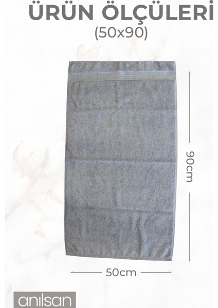 4'lü Boncuk Gri El Havlusu - 50 x 90 cm , 225 Gr, Pamuk, Spa ve Otel Havlusu, Günlük Kullanıma Uygun fırsatları