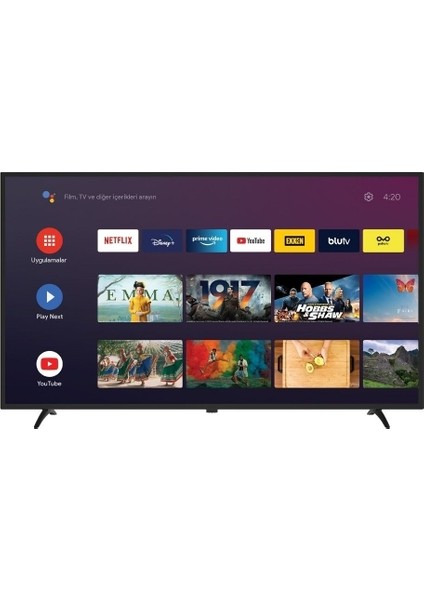 YE-43020GG4 43" 109 Ekran Uydu Alıcılı Full HD Google Android Smart LED TV