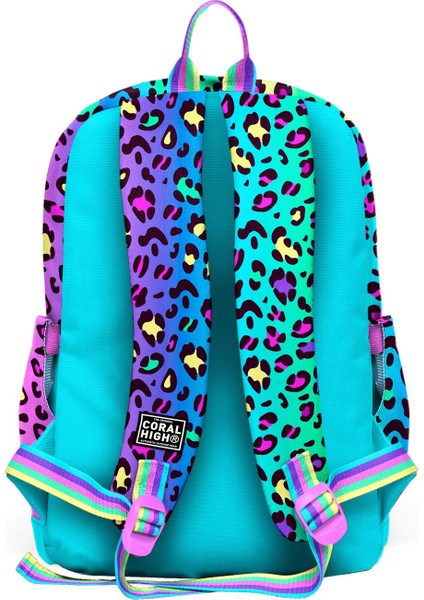 Kids Renkli Leopar Desenli 3’lü Okul Çanta Seti SET0123769 fırsatları
