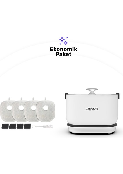 Otomatik Şarjlı Su Sebili Ultra Sessiz Çelik Hazneli Su Pınarı ve Yedek Filtre 2\'li Pet Seti