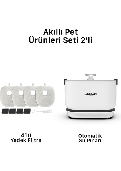Otomatik Şarjlı Su Sebili Ultra Sessiz Çelik Hazneli Su Pınarı ve Yedek Filtre 2\'li Pet Seti