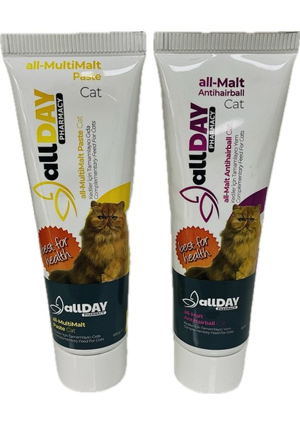 Allday Ikili Set Kedi Tüy Önleyici Malt ve Multivitamin 100GR