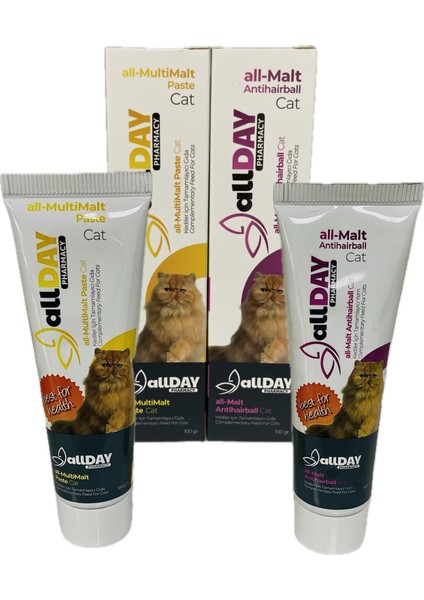 Allday Ikili Set Kedi Tüy Önleyici Malt ve Multivitamin 100GR