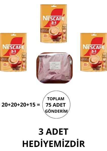 3'ü 1 Arada Sütlü Köpüklü 17,4 gr 72'li Paket