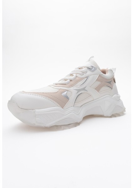 Melina Beyaz Bej Kadın Spor Sneakers fırsatları
