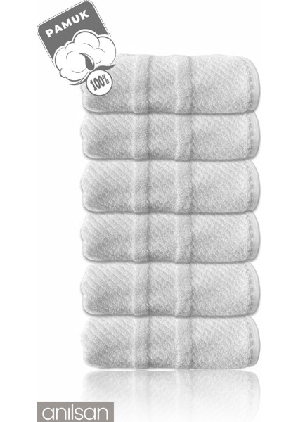 6'lı Beyaz Jakarlı El Havlusu - 50x90 Cm, 230 Gr, %100 Pamuk, Spa Ve Otel Havlusu, Günlük Kullanıma Uygun fiyatları