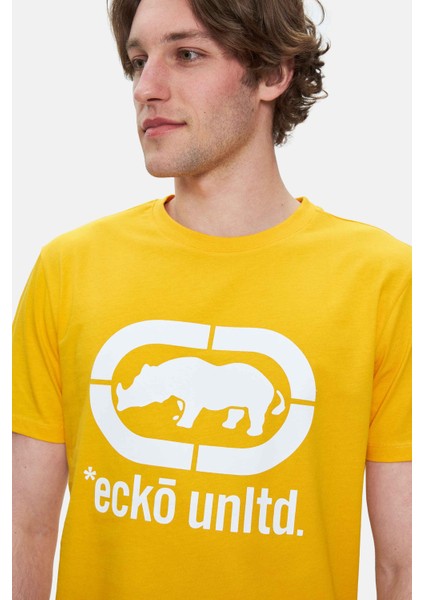 Marc Sarı Bisiklet Yaka Baskılı Standard Fit Erkek Tshirt fiyatları