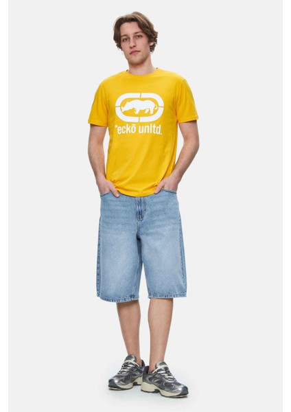 Marc Sarı Bisiklet Yaka Baskılı Standard Fit Erkek Tshirt fırsatları