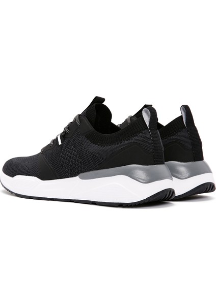 Zero Erkek Siyah Bağcıklı Kalın Tabanlı Kumaş Sneaker 24SFD69536F