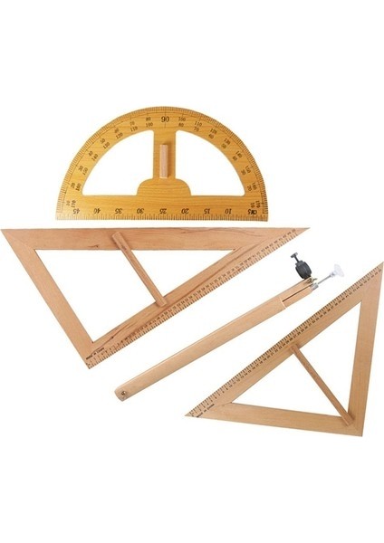 Sant Kuee Ahşap Matematik Geometri Seti, Pusula, Üçgen Cetvel Kırtasiye Öğretmenler Ressam (Yurt Dışından)