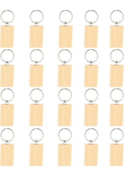 Sant Kuee 20 Adet Boş Ahşap Anahtarlık Diy Ahşap Anahtarlıklar Anahtar Etiketleri Hediyele (Yurt Dışından)