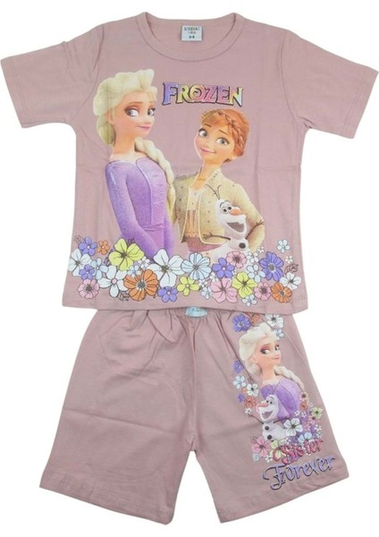 Frozen 3-10 Yaş Kız Şortlu Ikili TAKIM-5548160 - Gül Kurusu