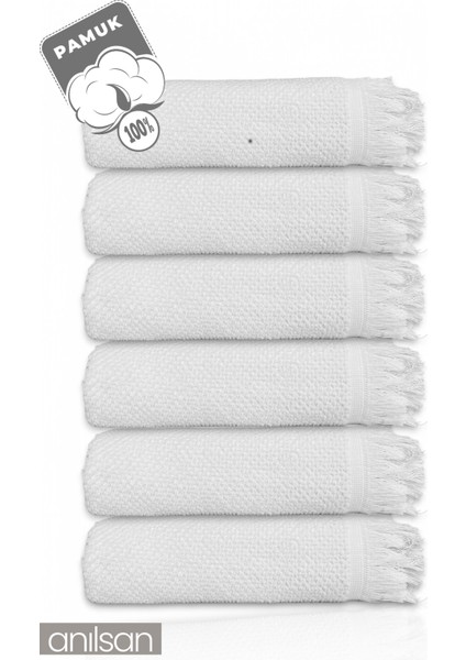 6'lı Beyaz Jelena El Havlusu - 50x90 Cm, 225 Gr, %100 Pamuk, Spa Ve Otel Havlusu, Günlük Kullanıma Uygun fiyatları