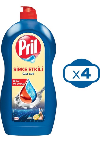 Sirke Etkili Özel Seri 1100 ml Bulaşık Deterjanı x 4 Adet