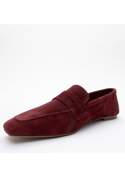 Morne Bordo Süet Deri Kadın Loafer Ayakkabı fırsatları