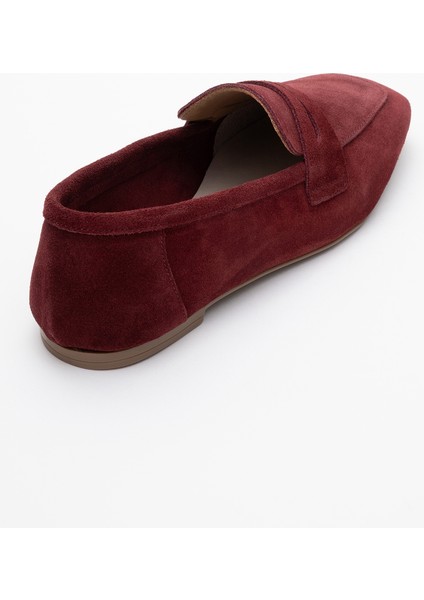 Morne Bordo Süet Deri Kadın Loafer Ayakkabı indirimleri