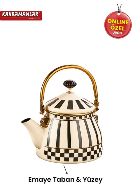 Prime Cream Emaye Bitki Çayı Demliği modelleri