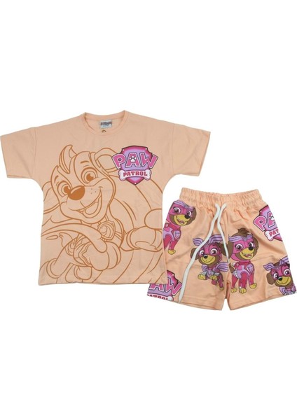 Jeliboom Paw Patrol 4-10 Yaş Kız Şortlu TAKIM-0196 - Somon
