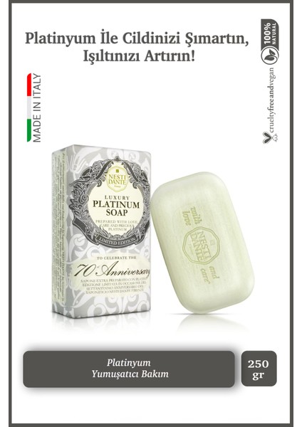 Luxury Platinum Katı Sabun 250 gr | Nemlendirici Ve Besleyici | Platinyum