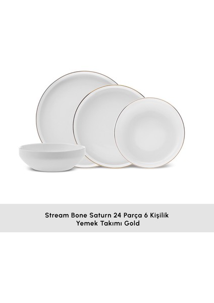 Stream Bone Satürn 24 Parça 6 Kişilik Yemek Takımı Gold