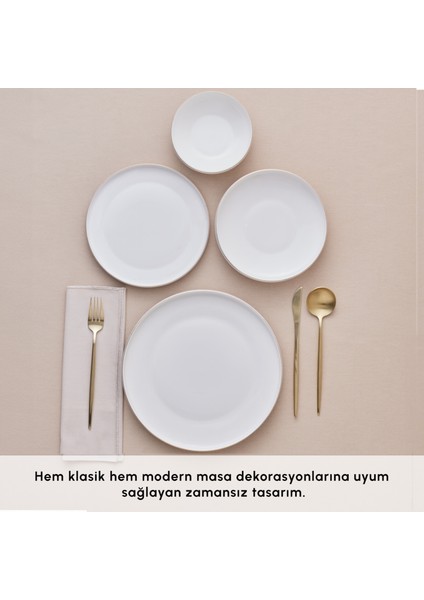 Stream Bone Satürn 24 Parça 6 Kişilik Yemek Takımı Gold