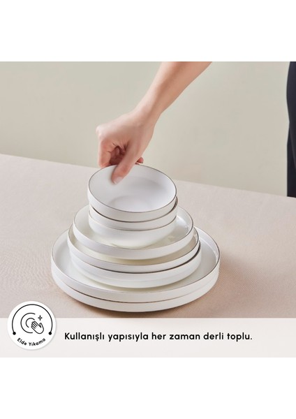 Stream Bone Satürn 24 Parça 6 Kişilik Yemek Takımı Gold