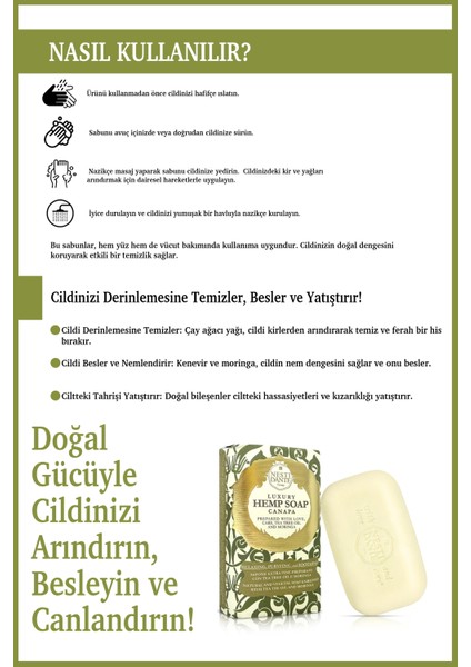 Luxury Hemp Canapa Katı Sabun 250gr | Antioksidan Ve Detoks | Kenevir Özlü fiyatları