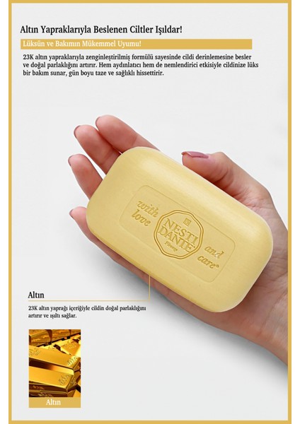 Luxury Gold Katı Sabun 250gr | Aydınlatıcı Ve Besleyici | Altın Özlü fiyatları