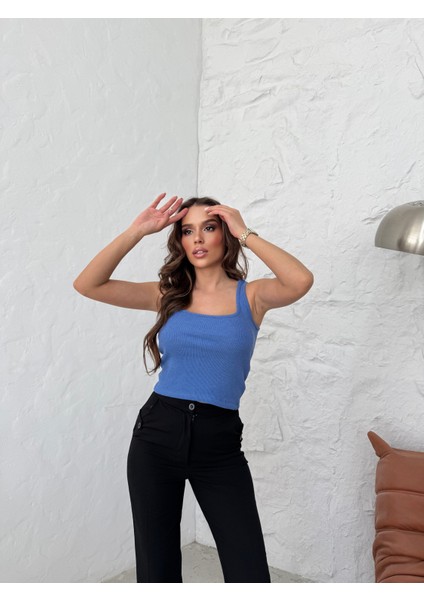 Lacivert Sıfır Kol Crop fiyatları