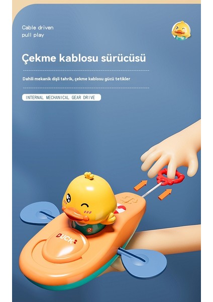Çocuklar Küçük Sarı Ördek Banyo Banyo Saat Kayık Oyuncak (Yurt Dışından)