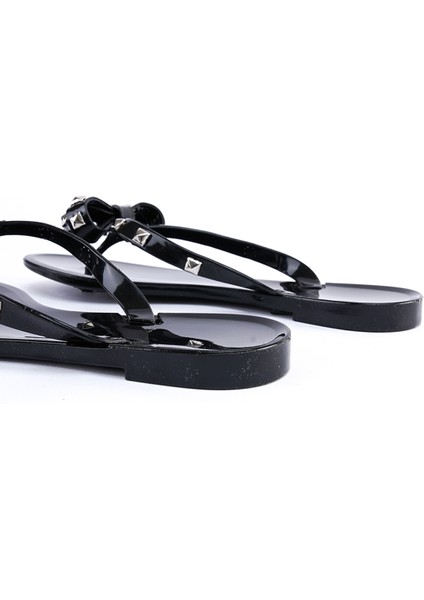 Diva Siyah Taş Detaylı Parmak Arası Kadın Terlik fırsatları