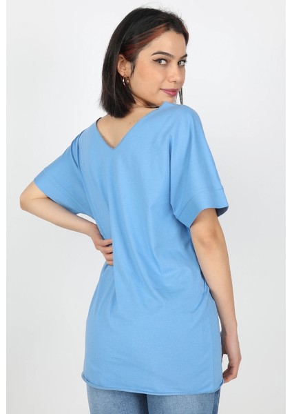 Baskılı Tshirt Mavi