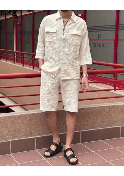 Erkek, beli lastikli, Regular fit, gofreli dokuma kumaş, keten karışımlı, Şort-Bermuda 297 indirimleri