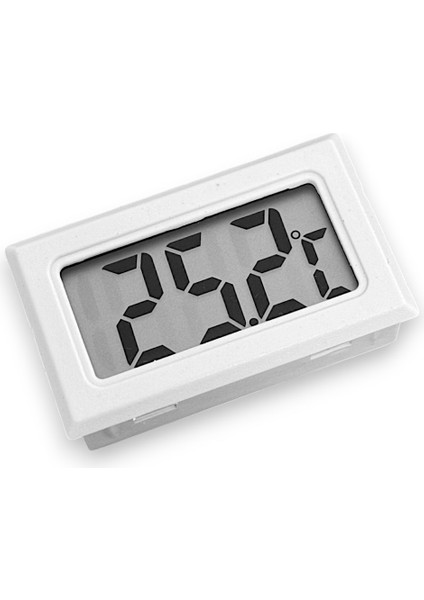 Dijital Mini Sıcaklık Ölçer Termometre Isı Ölçer - 1 Adet Beyaz Renk (2 Adet Pil Dahil)