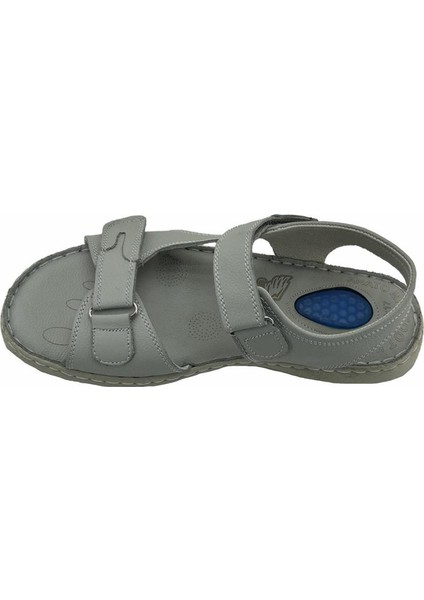 Tüvit Tarzı Jel Taban Hakiki Deri Erkek Sandalet Gri fiyatları
