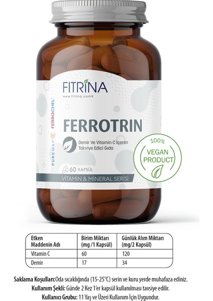 Ferrotrın 60 Kapsül fiyatları