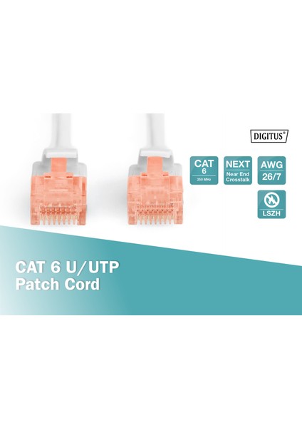 1m CAT6 Utp DK-1617-010 Gri Patch Kablo