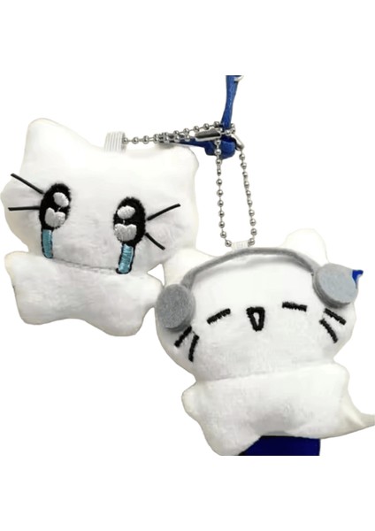 Karikatür Sevimli Kulaklık Yavru Çift Anahtarlık Mini Ağlayan Kedi Bebek Peluş Anahtarlık Köpek Arı Çanta Kolye Charms Sırt Çantası Dekorasyon Renk:2 Adet (Yurt Dışından)