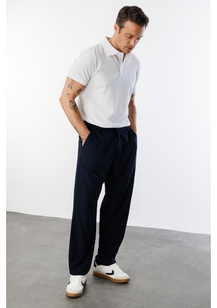 Erkek Baggy Fit Kumaş Pantolon Erkek-Kumaş-Pantolon modelleri