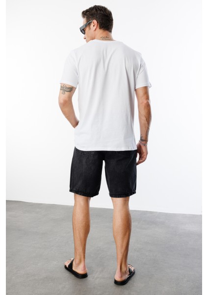 Erkek T-Shirt Pamuk Regular Fit Standart Kesim Bisiklet Yaka Basic Tişört Basıc-T-Shırt1
