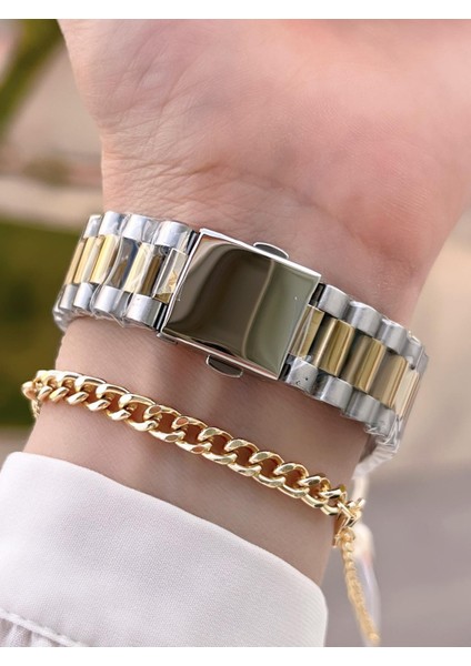 Çelik Kordon Kararma Renk Atma Yapmaz 2 Yıl Garantili Kadın Kol Saati+Bileklik F.03450.06 modelleri