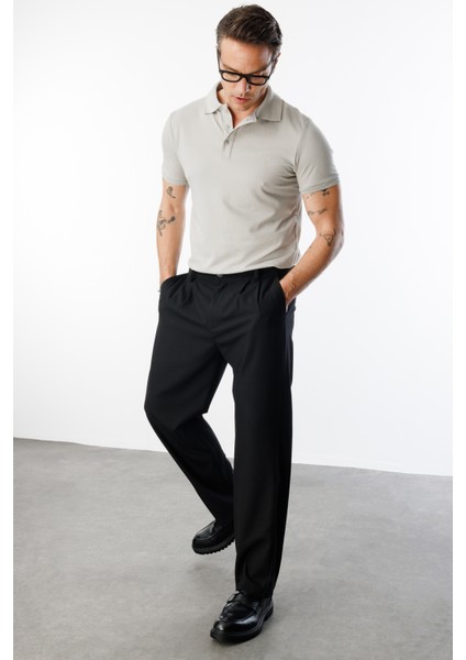 Erkek Baggy Fit Kumaş Pantolon Erkek-Kumaş-Pantolon