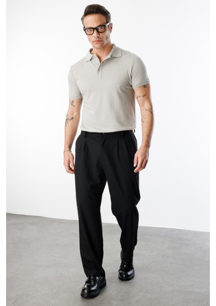 Erkek Baggy Fit Kumaş Pantolon Erkek-Kumaş-Pantolon modelleri