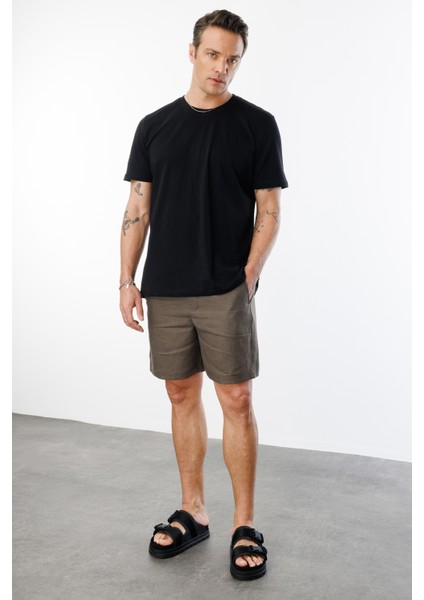 Erkek T-Shirt Pamuk Regular Fit Standart Kesim Bisiklet Yaka Basic Tişört Basıc-T-Shırt1
