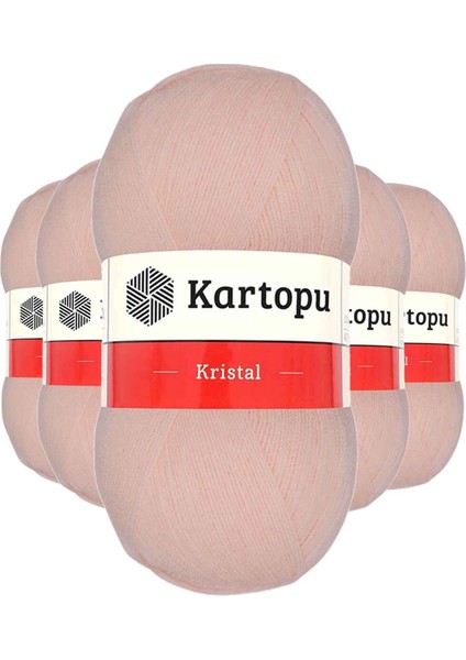 5 Adet Kristal Çift Katlı El Örgü Lif İpi Somon K223