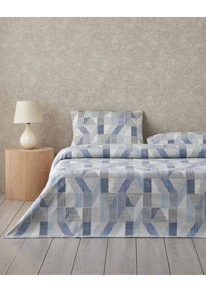 Sea Marine Kolay Ütülenir Çift Kişilik Nevresim Takımı 200x220 cm Mavi - Bej