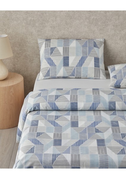 Sea Marine Kolay Ütülenir Çift Kişilik Nevresim Takımı 200x220 cm Mavi - Bej