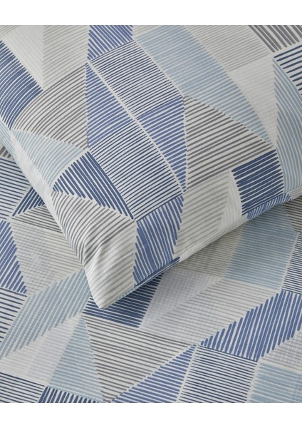 Sea Marine Kolay Ütülenir Çift Kişilik Nevresim Takımı 200x220 cm Mavi - Bej
